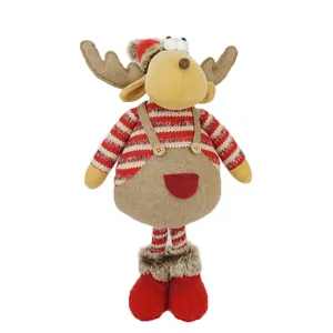 Merry christmas decorative plush reindeer decor slippers fancy Xmas gifts elk