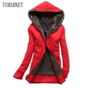 YSMARKET S-3XL Vendita Calda Casuale Delle Donne Ispessisce il Cappotto Caldo Femminile Vestiti Cappotto Con Tasche A Maniche Lunghe Con Cappuccio <span class=keywords><strong>Top</strong></span> E9998 - Product Image 1