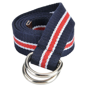 Cinturón Tejido Personalizado para <span class=keywords><strong>Hombre</strong></span> con Hebilla Doble en Forma de D, con Rayas o Liso - Product Image 2