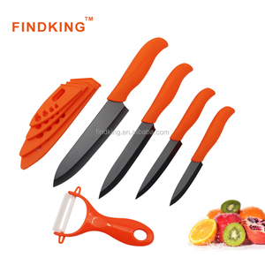 Ensemble de couteaux de cuisine à lame en céramique noire de marque FINDKING ensemble de couteaux de cuisine en céramique de zircone 3 "4" 5 "6" pouces + éplucheur + 4 couvertures - Product Image 2