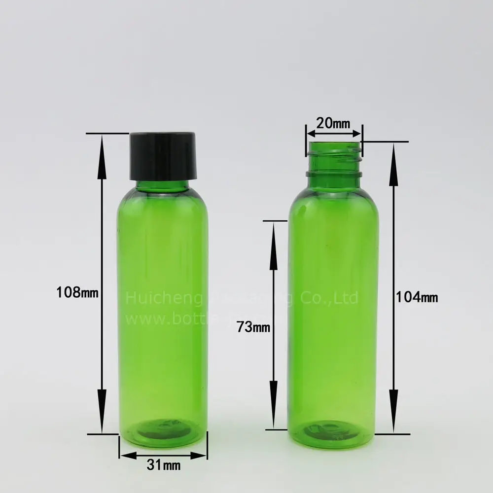 प्राकृतिक हरी 60 ml छोटे प्लास्टिक बाल तेल की बोतलें खाली थोक के लिए