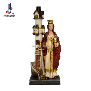 Sculpture Art Déco en Résine de 12 pouces, Statue de Sainte <span class=keywords><strong>Barbara</strong></span>, Modèle Personnalisable, Peinture pour Cadeaux Religieux de Noël, Base en Résine Peinte - Product Image 3