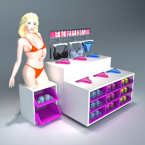 Espositore Moderno in Metallo e Legno per Costumi da Bagno e Lingerie, Lucidato, per Negozi al Dettaglio e Palestre - Product Image 3