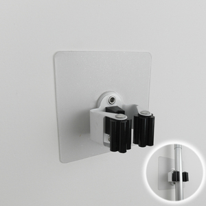 BROOM MOP HOLDER, BROOM GRIPPER HOLD SELF <b>ADHESIVE</b> REUSABLE NO DRILLING SUPER ANTI-SLIP <b>WALL</b> MOUNTED STORAGE RACK - Product Image 1