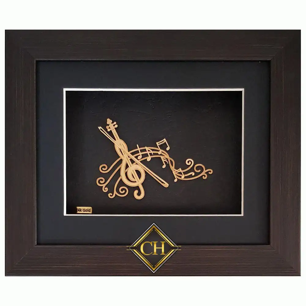 Fancy musical note design 24k gold foil art