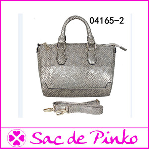 Importación a granel estilo del occidente personalizado cuero de grano del pitón reciclado bolso bolso de mano - Product Image 1