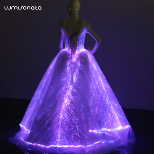 Vestido de novia de lujo con luz LED, fibra óptica, Formal - Product Image 6