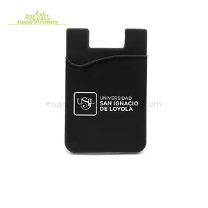 الجملة الترويجية 3M لزجة مخصص اللون سيليكون حامل بطاقات هاتف الذكية حقيبة الخليوي الهاتف - Product Image 3