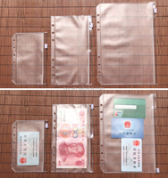 Classeur Poches A4 A5 A6 A7 Taille Reliure À Glissière Dossiers pour 6 Anneaux Cahier Reliure Imperméable PVC Pochette de Dépôt De Documents Sacs