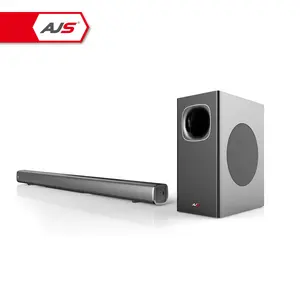 AJS 2.1 CH wired subwoofer wireless bt sound bar with ARC input and LED display special for home TV/ home cinema system