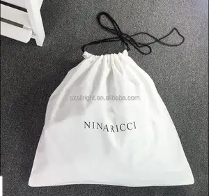 Wholesale White Gift Canvas Cotton Custom Drawstring Shoe Dust Bag Covers for Handbag Package Screen Printing Socks Design