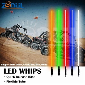 Llevó látigos antena bandera para Buggy UTV ATV LED advertencia LED iluminado solo Color uso en montaña <span class=keywords><strong>playa</strong></span> desierto - Product Image 1