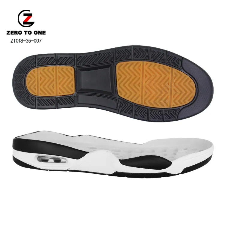 새로운 디자인 고품질 에어 쿠션 PU 신발 단독 소프트 미끄럼 패션 남성 캐주얼 운동화 Outsole