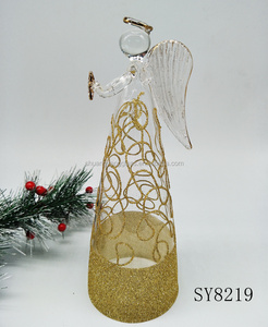 Luxus Weihnachts dekoration Valentinstag Geschenk 7,5*7,5*19,5 cm Box-Packe glitzernden Gold Kreis Muster Goldrand Glas Engel