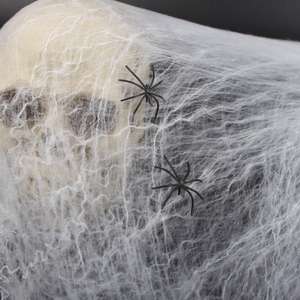 Mạng Nhện Cotton Co Giãn Vui Nhộn Halloween Kinh Dị Với 2 Con Nhện Nhựa - Product Image 2