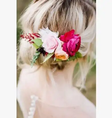 Gelin Headdress Bel Bandı Plaj Aksesuarları Kenevir Bant Düğün Fotoğrafçılığı Çiçek Çelenk Kafa Bandı Başlığı