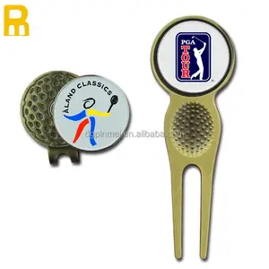 Venta al por mayor un conjunto de herramienta divot bola clip del sombrero golf accesorios