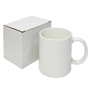 Tasses en porcelaine blanche, 11 oz, décoratives, pour Sublimation et vente en gros, blanc et extérieur, en céramique blanche