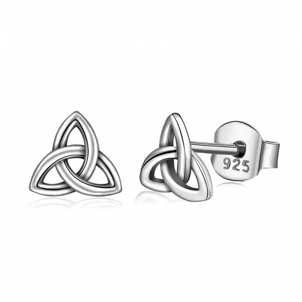 Wholesale Tiny Knot Lucky Love Celtic Irish Knot Silver Earring Stud Fashion Jewellery