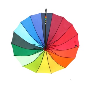 De china, venta al por mayor 16 costillas auto abierto <span class=keywords><strong>Arco</strong></span> <span class=keywords><strong>Iris</strong></span> recta <span class=keywords><strong>paraguas</strong></span> impresión personalizada <span class=keywords><strong>paraguas</strong></span> al aire libre - Product Image 3