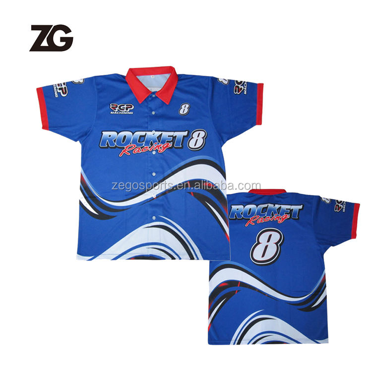 100% Polyester Dryfit Pit Crew F1 Racing Shirts for Men