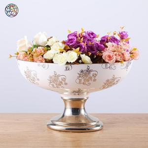 Ciotola per Insalata in Ceramica Bianca con <span class=keywords><strong>Rosa</strong></span>, Porcellana Crema e Oro Champagne, Economica per Natale - Product Image 2