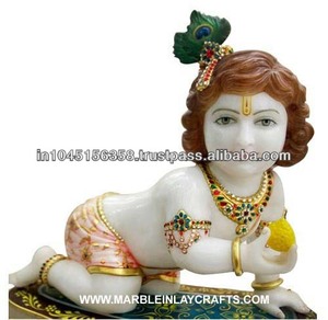 Statues de Krishna en marbre de Makrana - Product Image 1