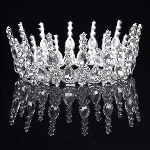 Barocco Oro Sposa Corona Della Regina Re Grande Corona <span class=keywords><strong>Tiara</strong></span> Prom <span class=keywords><strong>Diadema</strong></span> monili dei capelli Da Sposa Diademi <span class=keywords><strong>e</strong></span> Corone Fascia Dei Capelli OrnaJewelry - Product Image 5