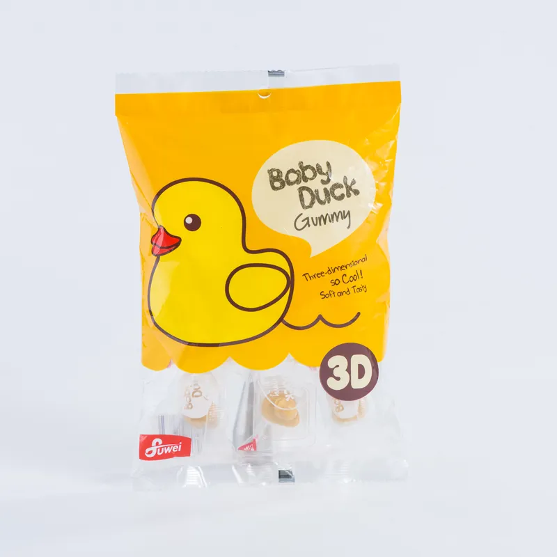 Fuwei three-dimensional baby duck 3D rubber duck halal gummy jelly soft candy