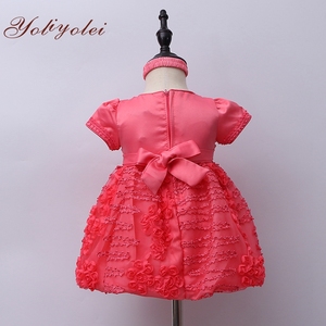 Red Birthday Christmas Gala Jumper Toddler Baby Girl <strong>Dress</strong> to Girl - Product Image 3