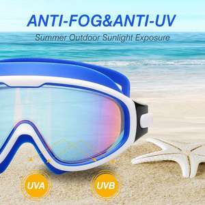 <span class=keywords><strong>Gafas</strong></span> de natación de silicona con marco grande para adultos, an-ti, antiniebla, an-ti, uv, con recubrimiento de <span class=keywords><strong>espejo</strong></span>, novedad de 2018 - Product Image 2