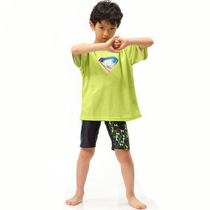 T-shirt pour enfants respirant, anti-humidité, écologique, à impression numérique unie, pour le sport et la salle de sport - Product Image 2