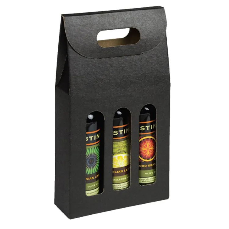 2 3 bottle olive oil carrier paper gift box and wrap with handle