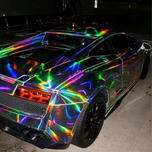 Huianhao — autocollant Laser chromé 1.52*18m, feuille de Film arc-en-ciel holographique pour emballage de voiture en vinyle - Product Image 5
