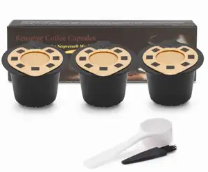 Online Hot Sale Compatible Herbruikbare Koffie Capsule 3Pack Stalen Deksel Koffiecapsules Voor Nespresso Koffiezetter