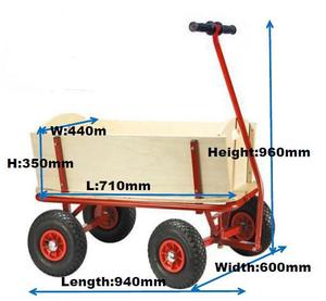 Chariot pliable en bois massif, chariot de jardin pour enfants TC4201, prix d'usine - Product Image 5