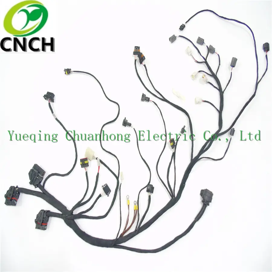 Wiring harness for fuel injector nozzle of car engine ECU controller computer system data