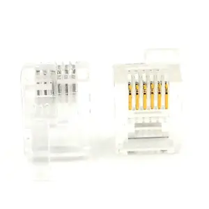 Mannelijke 6P6C Connector RJ12 Rechts Klink