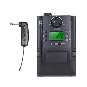 Rayco Microphone sans fil professionnel UHF 32 canaux dynamique avec récepteur pour <span class=keywords><strong>violon</strong></span> électrique, alimentation par batterie, matériau métallique - Product Image 1