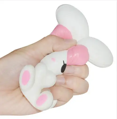 Custom Logo Printing Kawaii Rabbit Shape Stress PU Foam Squishy Toy Ball animal slow rising squishy toy