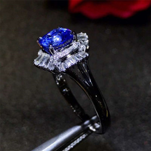 सगरत जेमस्टोन शादी की अंगूठी 1.8ct sri Lanka कॉर्नफ्लावर नीला अगर्म प्राकृतिक सैफायर रिंग 18k 10k 24k <span class=keywords><strong>22k</strong></span> 14k सोने के गहने - Product Image 4