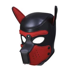 Moda imbottito in lattice di gomma gioco di ruolo maschera per cani cucciolo Cosplay testa piena con orecchie 4 colori - Product Image 2