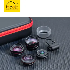 IBOOLO प्रीमियम ऑप्टिकल लेंस 1 में 4 मोबाइल लेंस चौड़े कोण Fisheye मैक्रो Telephoto लेंस के लिए आईओएस एंड्रॉयड स्मार्टफ़ोन गोली