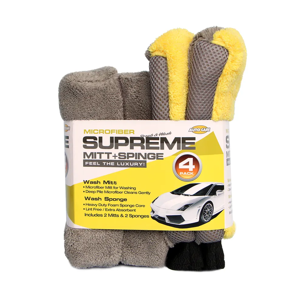 Xe Microfiber Mitt Sponge Applicator Pad Wash Kit Chăm Sóc Làm Sạch Bộ