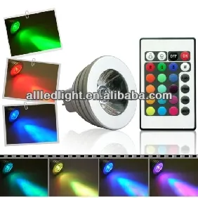 16 renk değiştirme RGB LED Lamba 3 W MR16 AC/DC 12 V beyaz ampul RGB LED Ampul lamba Spot Uzaktan Kumanda ile