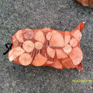 UV red color small fire wood chips mesh bag