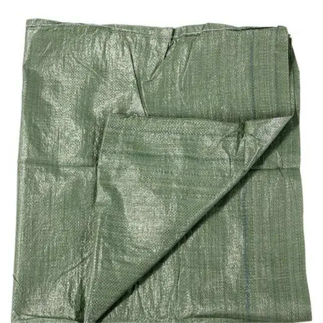 ถุงขยะอาคารสีเขียว Pp กระสอบทรายถุงทรายทอสีเขียวถุงปูนซีเมนต์50กก. กระสอบโพรพิลีนทอ