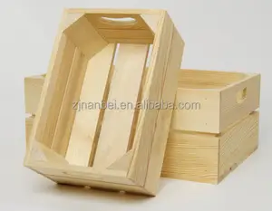 कस्टम लोगो सस्ते लघु पाइन लकड़ी के बक्से
