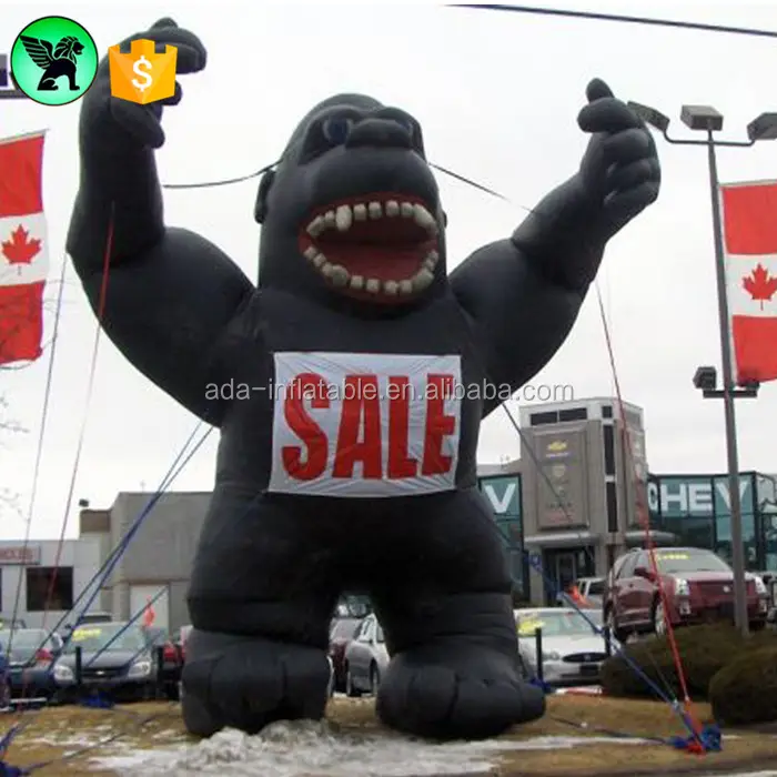 Gorilla gigante inflable de 5m para publicidad, evento personalizado, promocional, A405