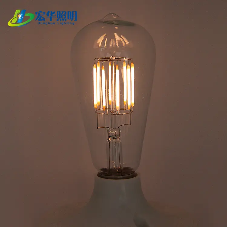 ST64 tüm derece 4W ampul E27 tabanı temizle LED Edison retro mum flamanlı lamba ampul